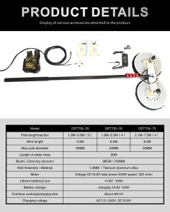 Brosse électrique solaire de 5,5 m à double tête <span class=keywords><strong>pour</strong></span> le nettoyage extérieur des fenêtres et des panneaux solaires - Product Image 4