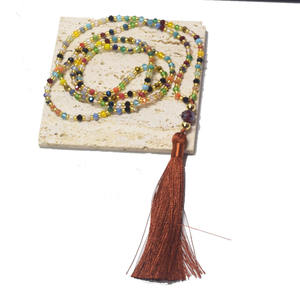 Collar largo de 32 pulgadas con borlas, joyería de regalo, collar bohemio con cuentas de cristal anudado para suéter - Product Image 6