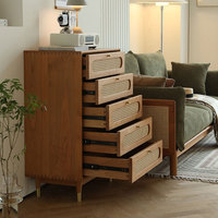 Coffre à tiroirs en bois avec 5 tiroirs pour salon
