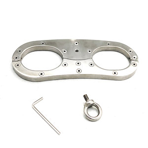 Custom Box gratuito-in acciaio inox manette polsi sangue polsini con serratura a vite Bdsm adulto schiavo Fetish gogna uomini - Product Image 4
