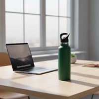Botella de Agua Chamlign de 650 ml, Libre de BPA, Ecológica, Diseño Deportivo, Acero Inoxidable de Doble Pared, Aislamiento al Vacío, Agarre Ergonómico, Tapa de Plástico