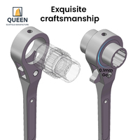Clé dynamométrique robuste en acier au carbone LINYI QUEEN avec embout de dépose et douille à 12 points standard 21x22mm