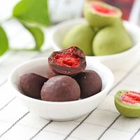 OEM Vente en gros de collations populaires au chocolat composé de fruits, 60g, fraises lyophilisées, collations exotiques en sachet