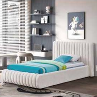 Lits rembourrés de style européen moderne de haute qualité, taille King et Full, pour chambre à coucher, en tissu bouclé, en promotion directement du fournisseur d'usine