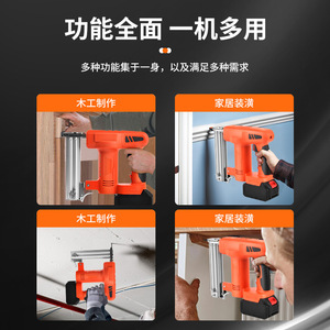 Framing Nail Gun 1-2.5 in Battery <b>Powered</b> Rechargeable Lithium Plastic <b>Brushed</b> Motor Professional Woodworking Tool - Product Image 2