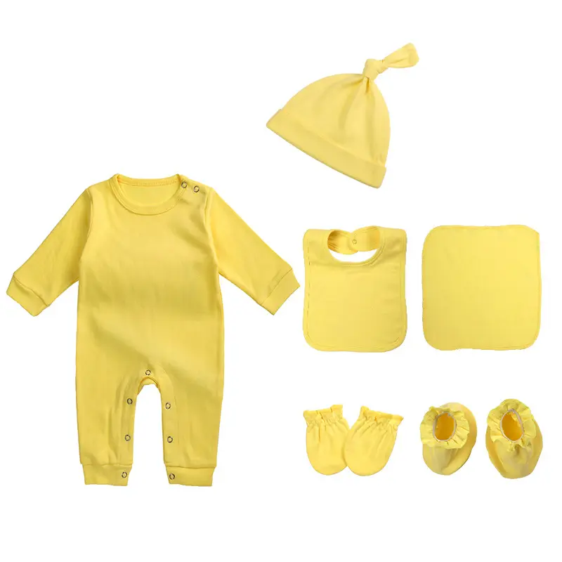 Custom OEM solid color baby onsies newborn clothes 8 pieces set baby rompers new born baby and kids clothes clothing sets