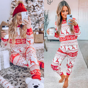 2025 noël famille correspondant maison ensemble motif <span class=keywords><strong>de</strong></span> noël imprimé pyjamas à manches longues col rond femmes hommes enfant bébé tenue <span class=keywords><strong>de</strong></span> noël - Product Image 3