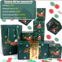 Nouvelle Boîte Cadeau Surprise de Noël Personnalisée, Enveloppe Pliante Rouge du Père Noël, Carton Rectangulaire Fait Main, Effet Éclatant DIY