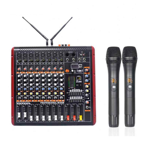 Профессиональный цифровой эхо-микшер, усилитель мощности, 8-канальный силовой микшер с 2-канальным беспроводным микрофоном для Karakoe - Product Image 4