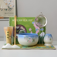 Kit de Cérémonie du Thé Matcha en Céramique Style Dynastie Song Japonaise Anji Newell, Logo Personnalisé, Emballage Cadeau Personnalisé, Thé Flexible