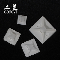 Base de fixation adhésive carrée en nylon de précision 12,5 mm pour serre-câbles, auto-adhésive, en Nylon66 UL94 PA66, conforme RoHS, pour gestion des câbles