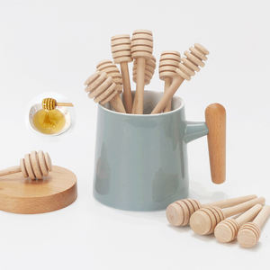 비 드립 디자인 차 커피 친환경 주방 용품 수제 베이킹 도구 천연 나무 꿀 국자 스푼 - Product Image 1