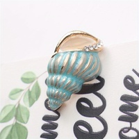 Broche vintage simple en strass, motif créature marine conque, accessoires pour femmes