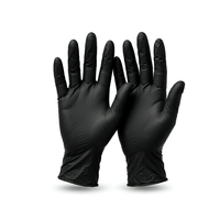 Gants jetables en nitrile noir en gros, gants de travail industriels sans poudre pour mécaniciens et nettoyage OEM