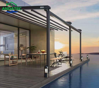 Pergola rétractable en PVC pour zone de bain à remous, auvent rétractable résistant au soleil et à la pluie pour espace extérieur de spa