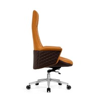 Chaise de bureau exécutive en cuir pour le travail et les loisirs, chaise d'ordinateur ergonomique réglable avec base à 5 étoiles pour la pause déjeuner et l'étude