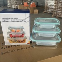Microgolfbestendige BPA-vrije hoge borosilicaat glazen bewaardozen set bulkverpakking lekbestendige deksels in elkaar te schuiven opbergdozen maaltijd- en lunchboxen