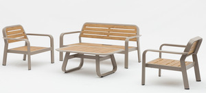 Sáu chỗ ngồi hợp kim nhôm ngoài trời sofa bảng thiết lập bền không thấm nước phong cách hiện đại có thể được tự do kết hợp gối đệm - Product Image 6