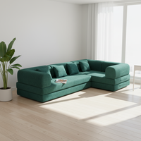 Canapé de salon modulaire en forme de L, style français, en tissu chenille vintage rétro, avec pieds en acier inoxydable pliables, amovibles et lavables