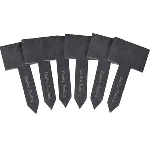 Fournitures de jardin bon marché étiquettes de plantes en <span class=keywords><strong>ardoise</strong></span> naturelle avec talc <span class=keywords><strong>craie</strong></span> étiquettes de plantes noires étiquettes de jardin de pépinière - Product Image 6