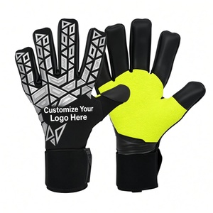 Gants de gardien de but de football jaunes personnalisables avec paume antidérapante et sangle de poignet réglable pour un usage unisexe - Product Image 1