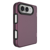 Étui de téléphone pliable avec béquille dissimulée pour iPhone Duo, coque de protection mobile mate antidérapante à grille triangulaire avec charnière