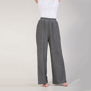 2023 fournisseur direct d'usine décontracté brillant <span class=keywords><strong>femme</strong></span> <span class=keywords><strong>pantalon</strong></span> pleine longueur <span class=keywords><strong>taille</strong></span> élastique pour l'été et l'automne - Product Image 2