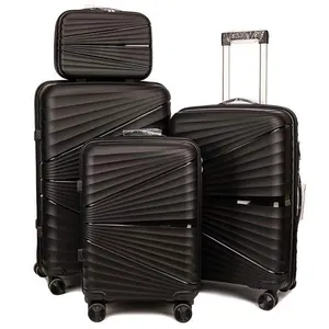 Pailox廉价大容量商务硬拉杆箱行李包套装PP旅行滚轮皇冠聚丙烯行李箱