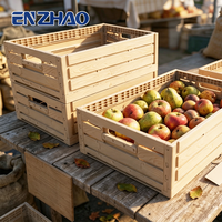 Caisse en plastique pliable à grain de bois durable, boîte de rangement pliable empilable avec roues pour supermarché et usage commercial