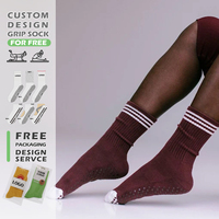 Chaussettes de yoga antidérapantes personnalisées à forte adhérence, douces, pour le yoga et le Pilates, pour femmes, avec logo personnalisé, vente chaude