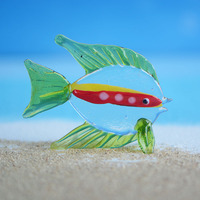 Artisanat en verre fait main pour aquariums marins, poissons de dessin animé, crevettes, tortues, décorations pour aquariums, ornements de micro-paysages