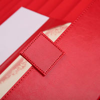 Carpeta de Archivo con Clip y Logotipo Personalizado Rojo de Lujo, Porta Certificados de Cuero PU con Cubierta A4, Impresión Personalizada, Regalo Corporativo, Graduación