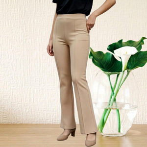 Pantalones de Vestir de Pierna Recta, Corte Ajustado, Cómodos y Transpirables, Pantalones Casuales de Cintura Alta para Mujer, Primavera-Otoño - Product Image 1