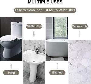 แผ่นใยขัดหินภูเขาไฟที่มีด้ามจับทำความสะอาดห้องน้ำแปรงทำความสะอาดห้องน้ำมีประสิทธิภาพสำหรับการทำความสะอาดห้องน้ำแพ็ค2ชิ้น - Product Image 5