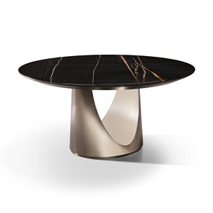 MR Moderne Longue Table à Manger Ovale Maison Restaurant Hôtel Villa Acier Inoxydable Design Marbre Métal Salle à Manger ensemble pour Appartement - Product Image 6