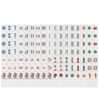 Jeu de Mahjong de Luxe 160 Tuiles en Acrylique Bleu, Motif Océan et Sirène, pour Divertissement Familial et Réunions à la Maison