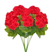 Bunga Geranium Buatan Simulasi Tinggi Kualitas Pabrik Grosir, Ukuran Kecil, untuk Dekorasi Panggung Pernikahan dan Lanskap, Bahan Sutra, Gaya Modern