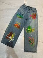 Pantalon long en jean pour femmes grande taille avec strass 2026 OC709