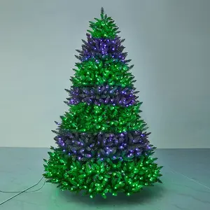 Venta al por mayor árbol de Navidad de PVC artificial con base de metal árbol de Navidad decorativo proveedor verde