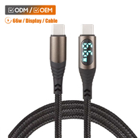 Cable de Carga para Computadora de 1.2M (4 Pies) con Pantalla Digital, Micro USB, Carcasa de Metal y Nylon, Carga Rápida de 5A, Cobre Puro, Certificación CE y FCC, Fabricante OEM