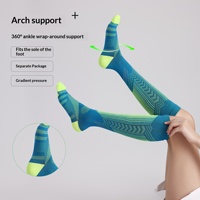Chaussettes de compression professionnelles en nylon respirant pour la course, le cyclisme et le fitness avec bande réfléchissante et soutien du mollet