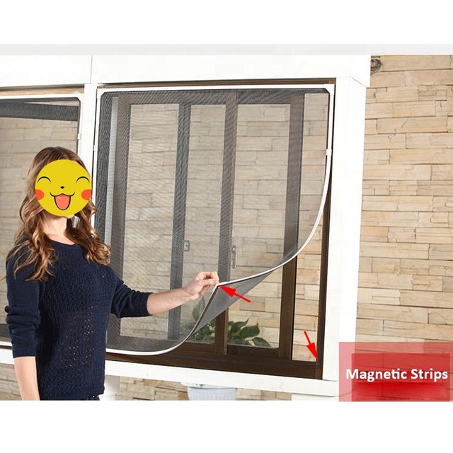 DIY Window Magnetic Fly Screen Mesh Anti Mosquito Size Customized Magnetic Window Screen