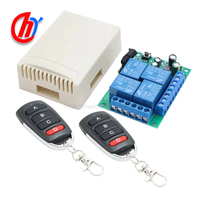 Interrupteur à distance sans fil universel 433 MHz, récepteur relais 4 canaux DC12V avec émetteur 4 boutons pour maison intelligente, pour éclairage