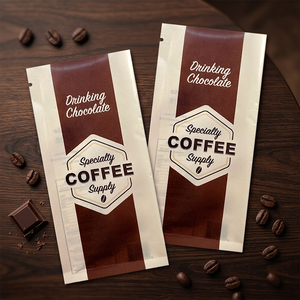 Sachets personnalisés imprimés à scellage arrière, étanches à l'humidité, thermoscellables pour emballage de café en poudre - Product Image 1