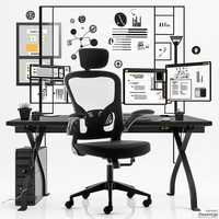 Fauteuil de Direction Ergonomique de Luxe Rongmei RM-8012 en Gros – Confortable, Pivotant, avec Appuie-tête et Accoudoirs Ajustables, Tissu Moderne