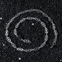 Creux hommes tendance Hip Hop Style acier inoxydable géométrique rond 8-forme lien chaîne collier rue Ins inspiré
