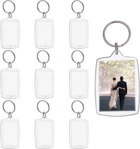 Boş fotoğraf ekleme anahtarlıklar akrilik fotoğraf Snap anahtarlık dikdörtgen özel boş fotoğraf anahtarlık DIY resim - Product Image 1