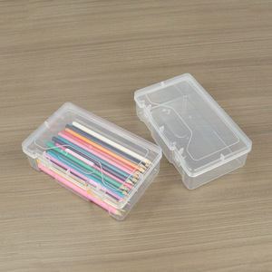 Rectangular Transparent Plastic Storage <b>Box</b> 19.8x11.8x5.5cm Covered For Jewelry Stationery Tools Accessories - Product Image 3