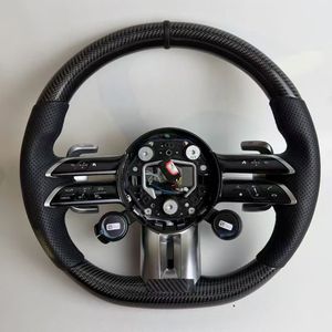 Volant en fibre de carbone pour <span class=keywords><strong>Mercedes</strong></span>-Benz A35 A45 C63 C43 E53 E63 G63 G500 G55 <span class=keywords><strong>AMG</strong></span> GT S63 GLE63 GLA45 W223 - Product Image 1