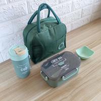 Ensemble de récipients de stockage d'aliments en plastique Boîte à lunch scolaire écologique pour enfants avec sac et bouteille d'eau